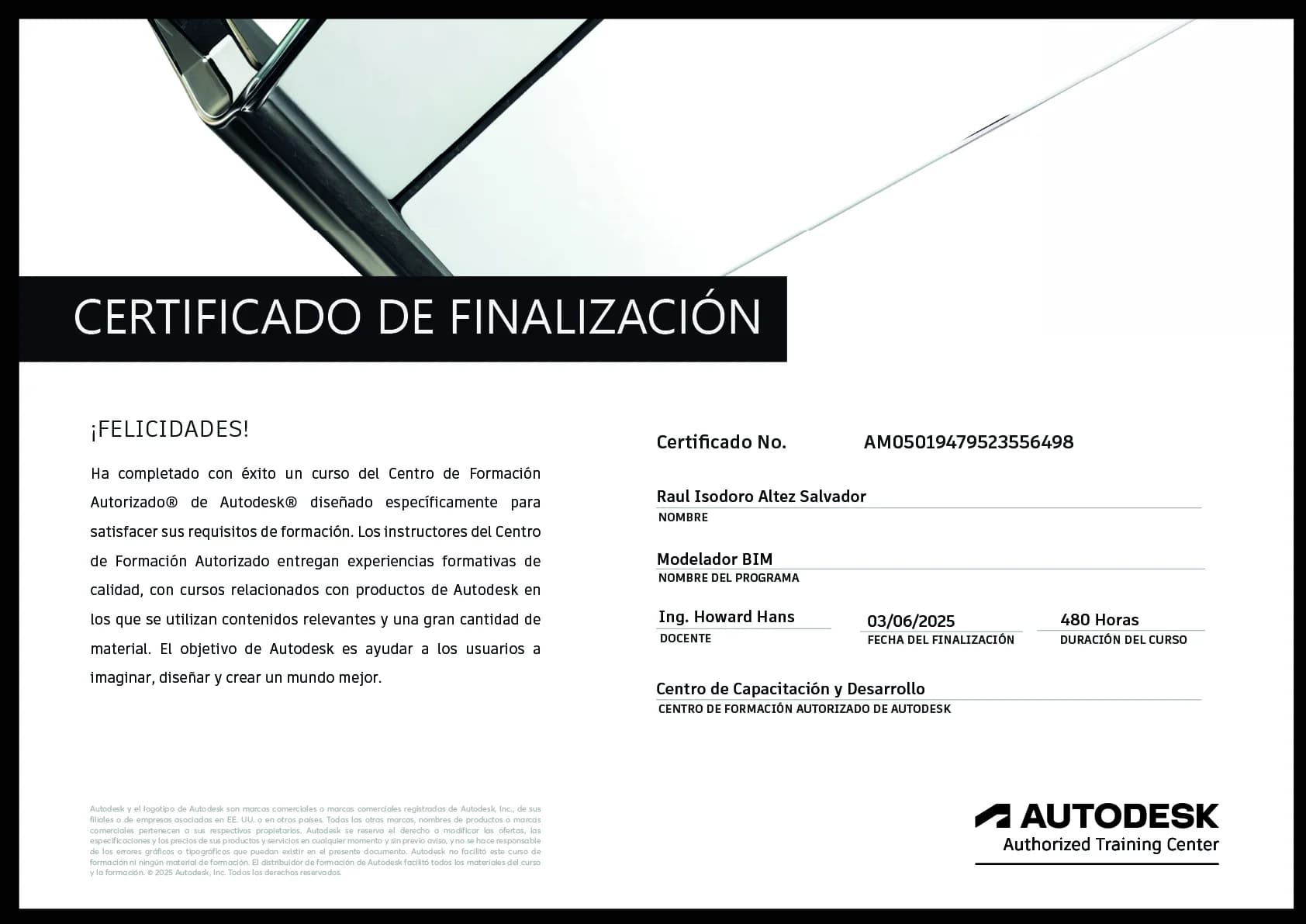 Certificado de Autodesk